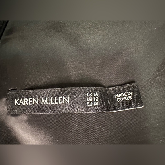 Karen Millen Metallic Striped Fit & Flare Cocktail Formal Dress Size 12 US/16 UK - Picture 10 of 11